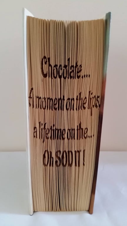 Chocolate, a moment on the lips...CUT & FOLD Book Folding Pattern - EMAILED PDF