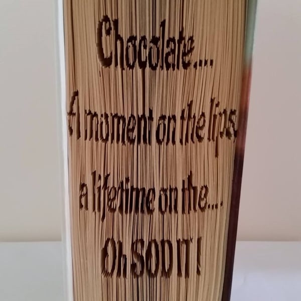 Chocolate, a moment on the lips...CUT & FOLD Book Folding Pattern - EMAILED PDF