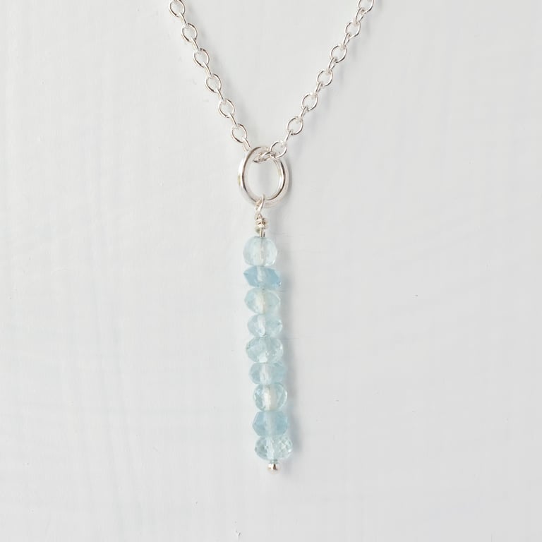 Aquamarine Bar Minimalist Pendant