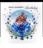 A Luxury Happy Birthday - Painted Lady Butterfly Handmade Card - unique design - Image 1