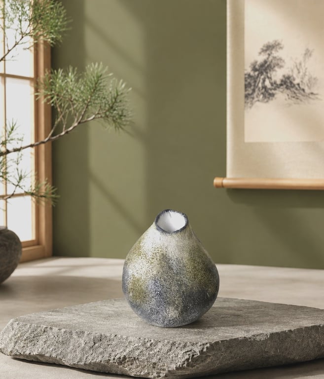 Small Clay Teardrop Bud Vase, Solace Vessel, Wabi Sabi Pottery, Minimalist Decor