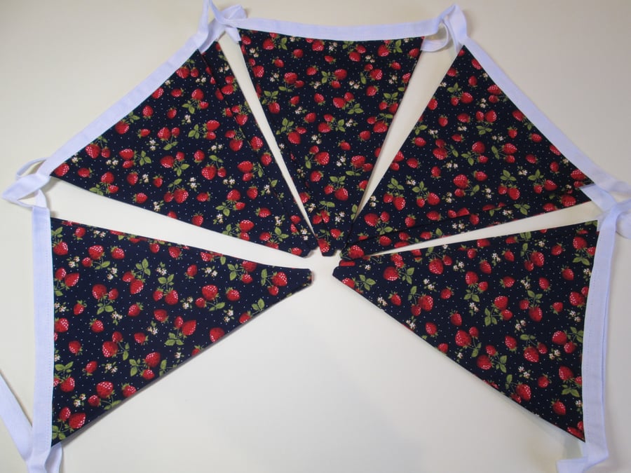 Blue Background Strawberry Bunting