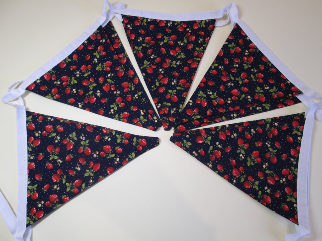 Blue Background Strawberry Bunting