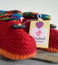 Gender Neutral Knitted Aran Baby's First Slippers with wool  9-12 months size - Image 1