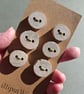 Set of six flat driftwood disk buttons - Image 1