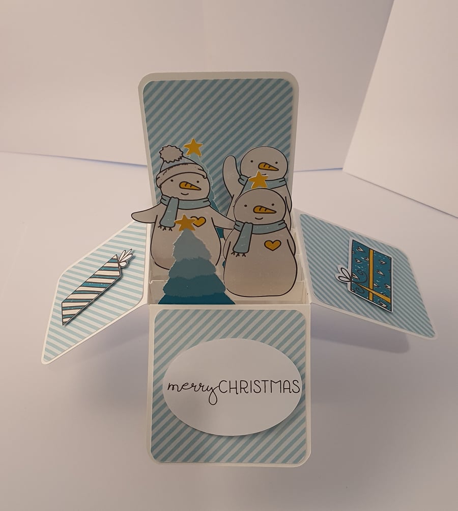 Christmas Box Card Snowmen personalised