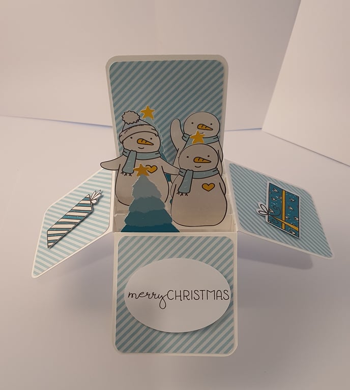 Christmas Box Card Snowmen personalised