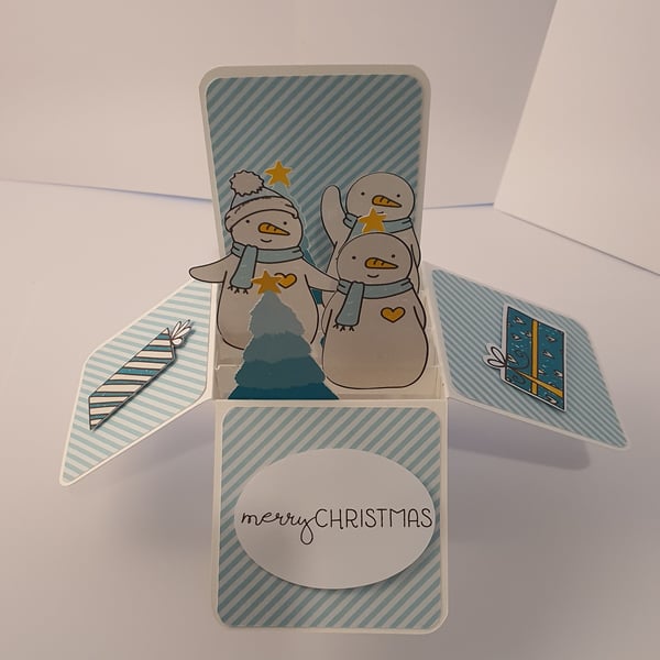 Christmas Box Card Snowmen personalised
