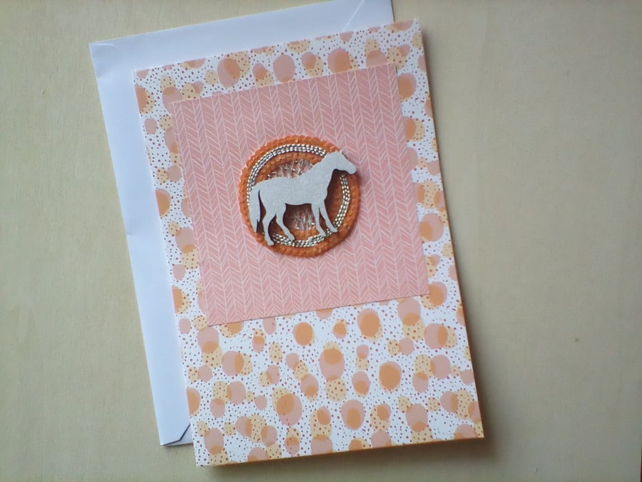 Horse Pony Themed Blank Greetings Card Birthday Thank You etc