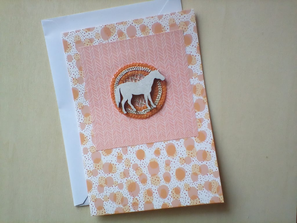 Horse Pony Themed Blank Greetings Card Birthday Thank You etc