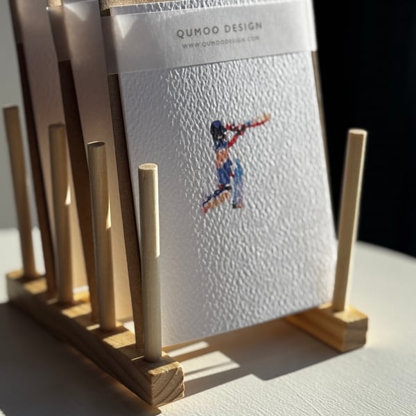 Cards Cricket Boy Male blank card gift watercolour (QM311)