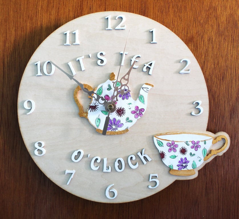 It's Tea O'Clock Mechanism Floral Clock