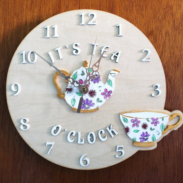 It's Tea O'Clock Mechanism Floral Clock