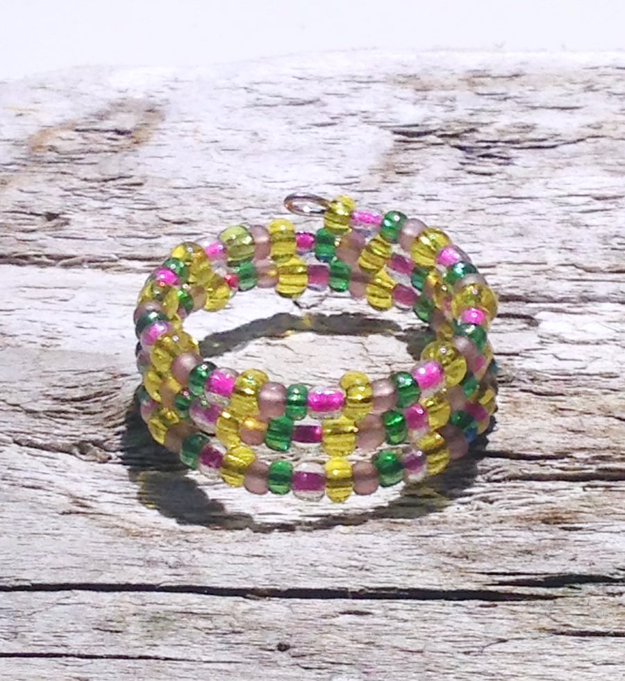 Multi-Coloured Memory Wire Ring - UK Free Post