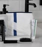White Upcycled Sailcloth Wash Bag – Travel Toiletry Bag with Blue Zip - Image 3