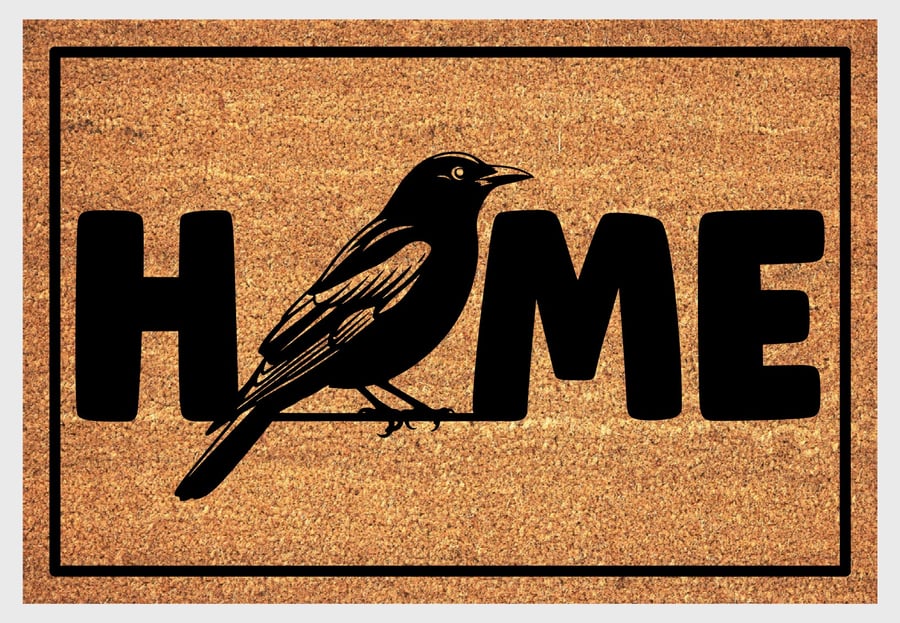 Black Bird Door Mat No.1 - Blackbird Welcome Mat - 3 Sizes