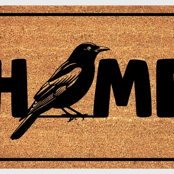 Black Bird Door Mat No.1 - Blackbird Welcome Mat - 3 Sizes