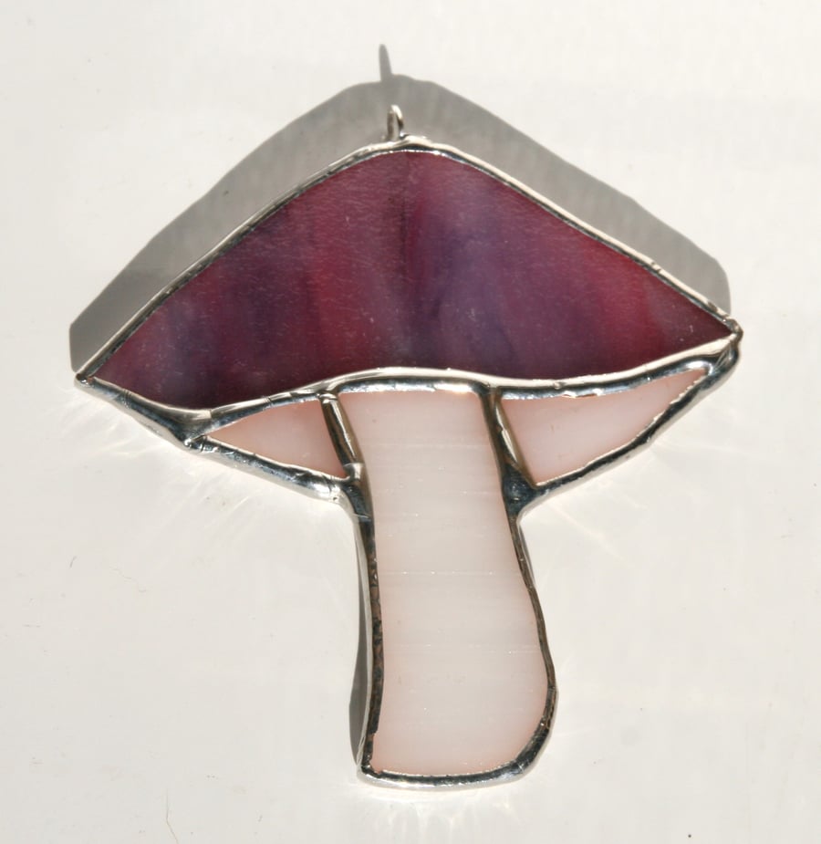 Handmade hanging stained glass mushroom