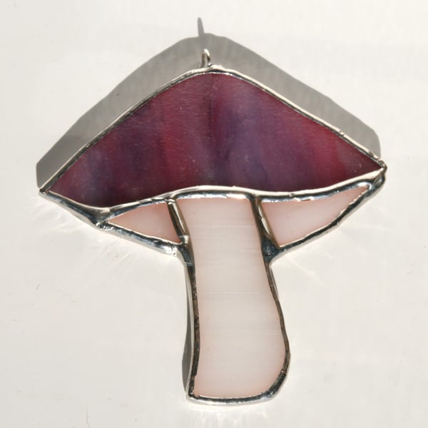 Handmade hanging stained glass mushroom