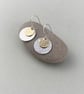Hammered Sterling Silver and 9ct Yellow Gold Dangle Disc Earrings - Image 5