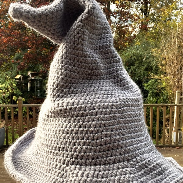 Adult Crochet Wizard Hat – Handmade Halloween Costume or DnD Cosplay Accessory