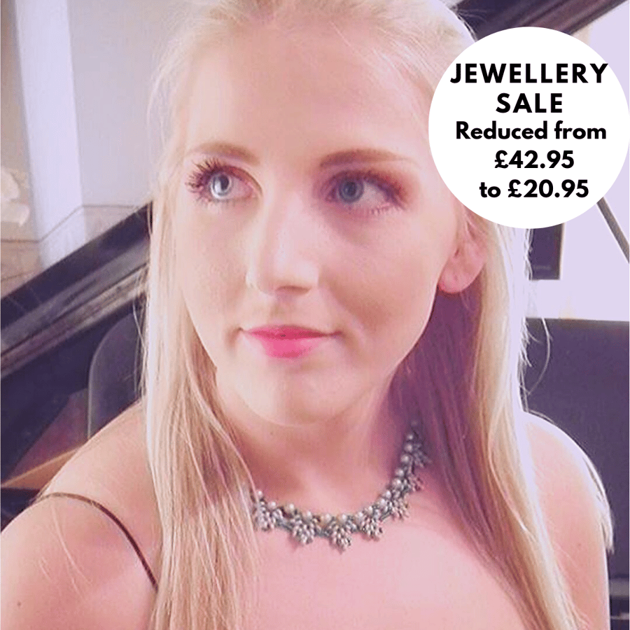 SALE Beadwork Necklace with Vintage Clasp