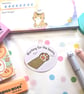 Funny Cat Sticker, Working For The Beans Paw Decal, Office Humour Stationery