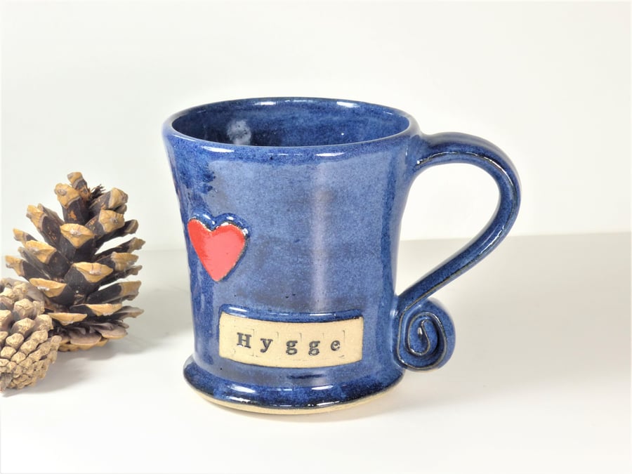 Hygge - Blue  Mug - Ceramic Stoneware Pottery UK Gift Gifts Mugs Tea Coffee 