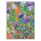A mounted oil painting - flower art - wildflowers - impasto texture 