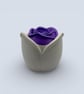 White Rose Jewellery Box with Soft Lilac Purple Floral Lid