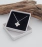 Fine Silver Flower Pendant With Chain - Image 1