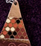 African Motif Earrings – Wooden Teardrop Dangles with Shiny Golden Finish - Image 4