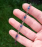 Herringbone Wire Weave Chain Bracelet with Cobalt Blue AB Glass Cube Beads - Image 6