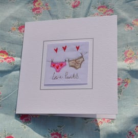 frilly knickers and pants greetings card