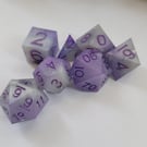 Handmade Resin DnD Dice Set  Unique 7 Piece Collection