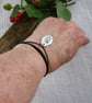 Silver and Pearl Organic Shape Necklace or Wrap Bracelet on Waxed Cord - Image 5