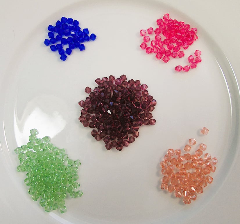 Destash 4mm czech glass bicone beads