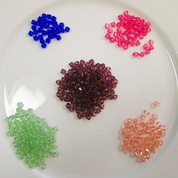 Destash 4mm czech glass bicone beads