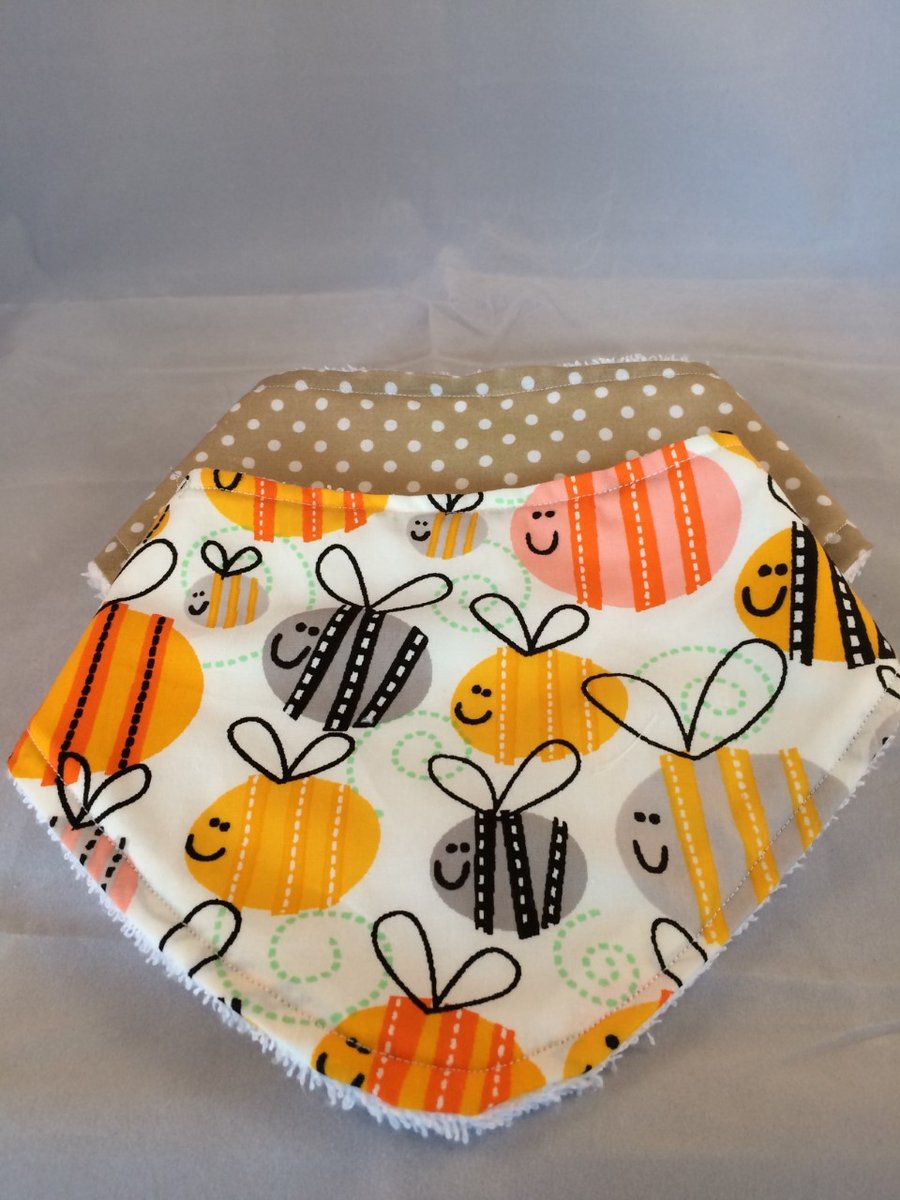 Bumble bee bandana dribble bibs pack of 2 