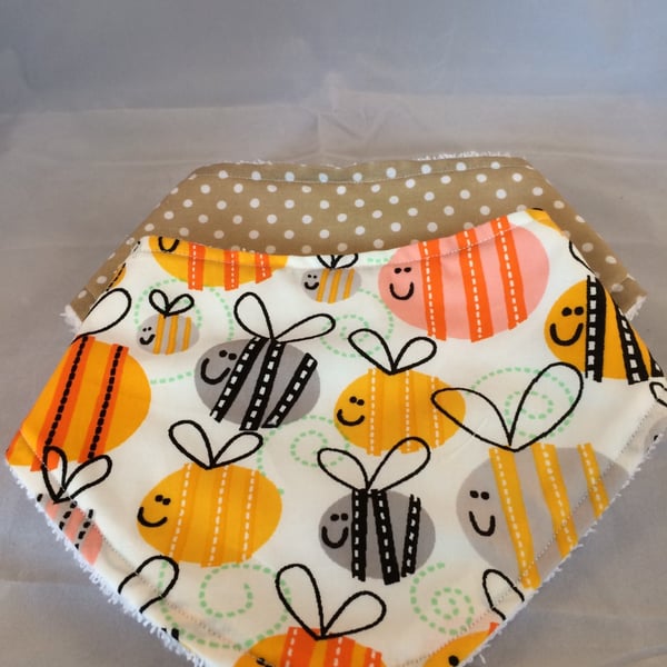 Bumble bee bandana dribble bibs pack of 2 