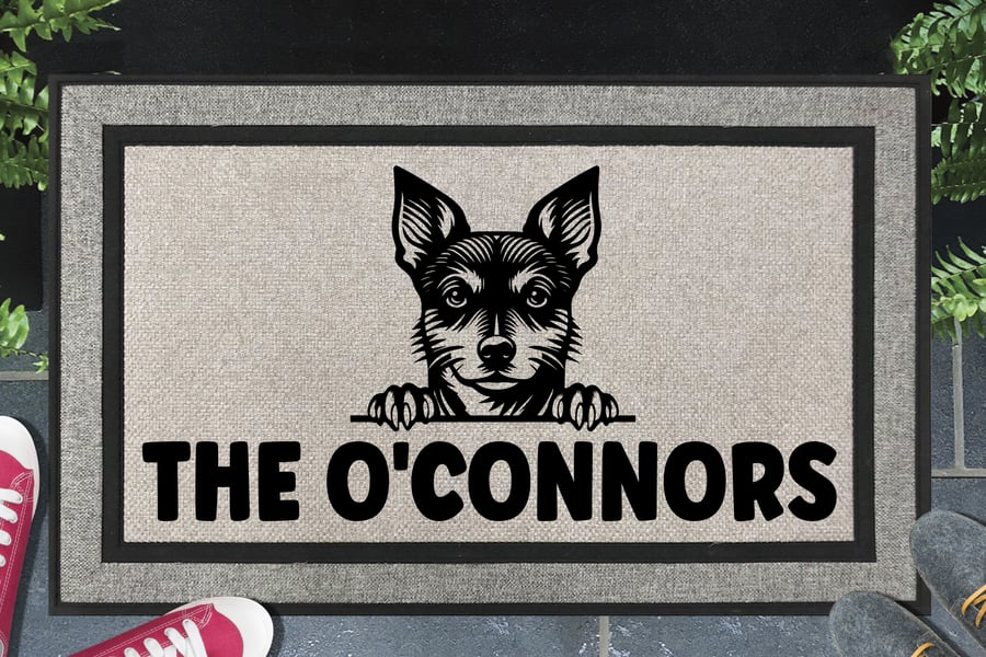 Rat Terrier Door Mat - Personalised All Weather Doormat - 45x70cm 