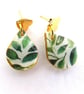 Water Drop Earrings with Gold Plated Studs - Image 2