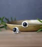 Sterling Silver Black Onyx Stud Earrings – Handmade Minimalist Gemstone Studs - Image 2