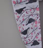 Handprinted chiffon scarf Blackbirds & Berries - Image 1