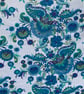 Large Piece RETRO Floral Paisley Blue Lime Purple Flower 60s 70s Vintage Fabric - Image 3