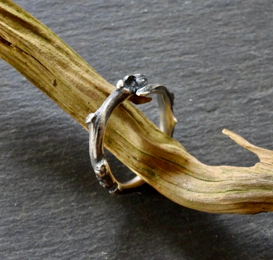 Twig Taken From Nature, Free Size Ring.