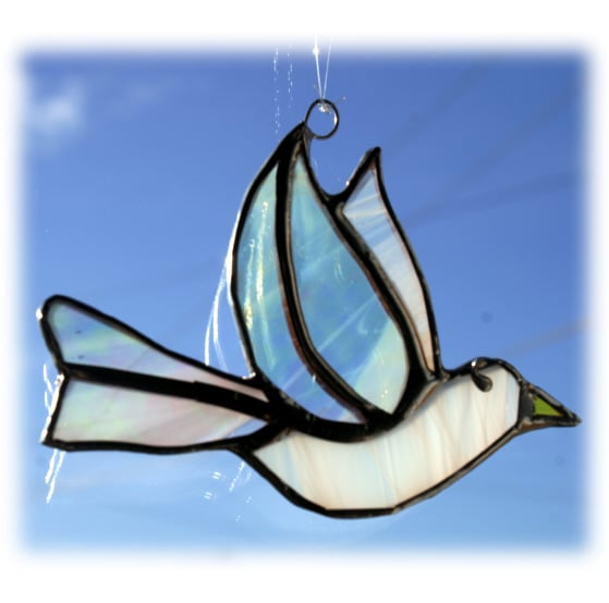 SOLD Dove Suncatcher Stained Glass Peace - Folksy