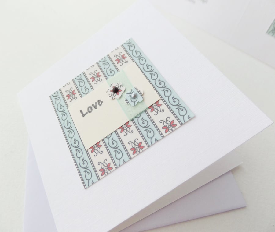 Small Square Simple Card, Love Notes