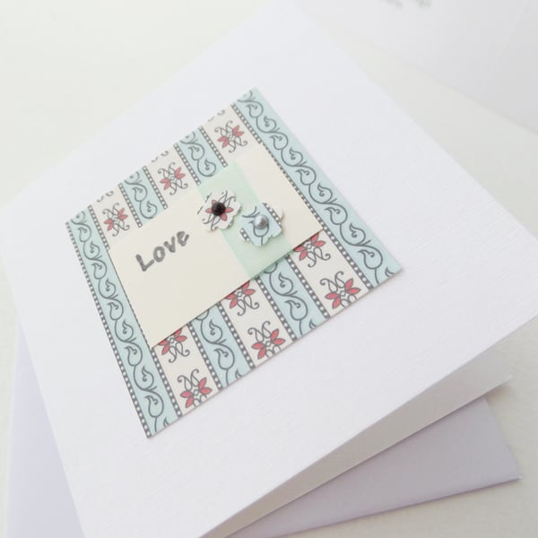 Small Square Simple Card, Love Notes