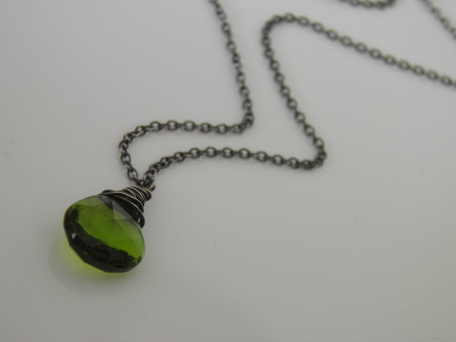 Peridot Necklace In Sterling Silver 